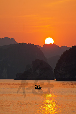 Sunset at Halong Bay, Vietnam